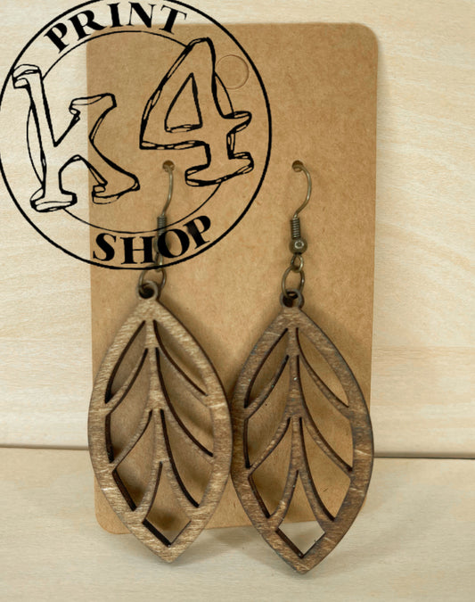 Geometric Leaf Earrings