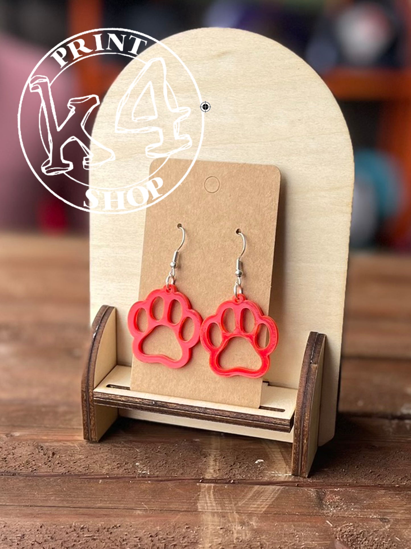 Acrylic Paw Earrings