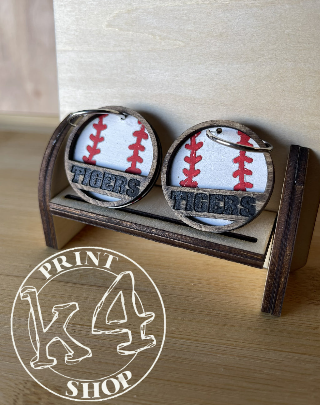 Tiger Baseball Earrings